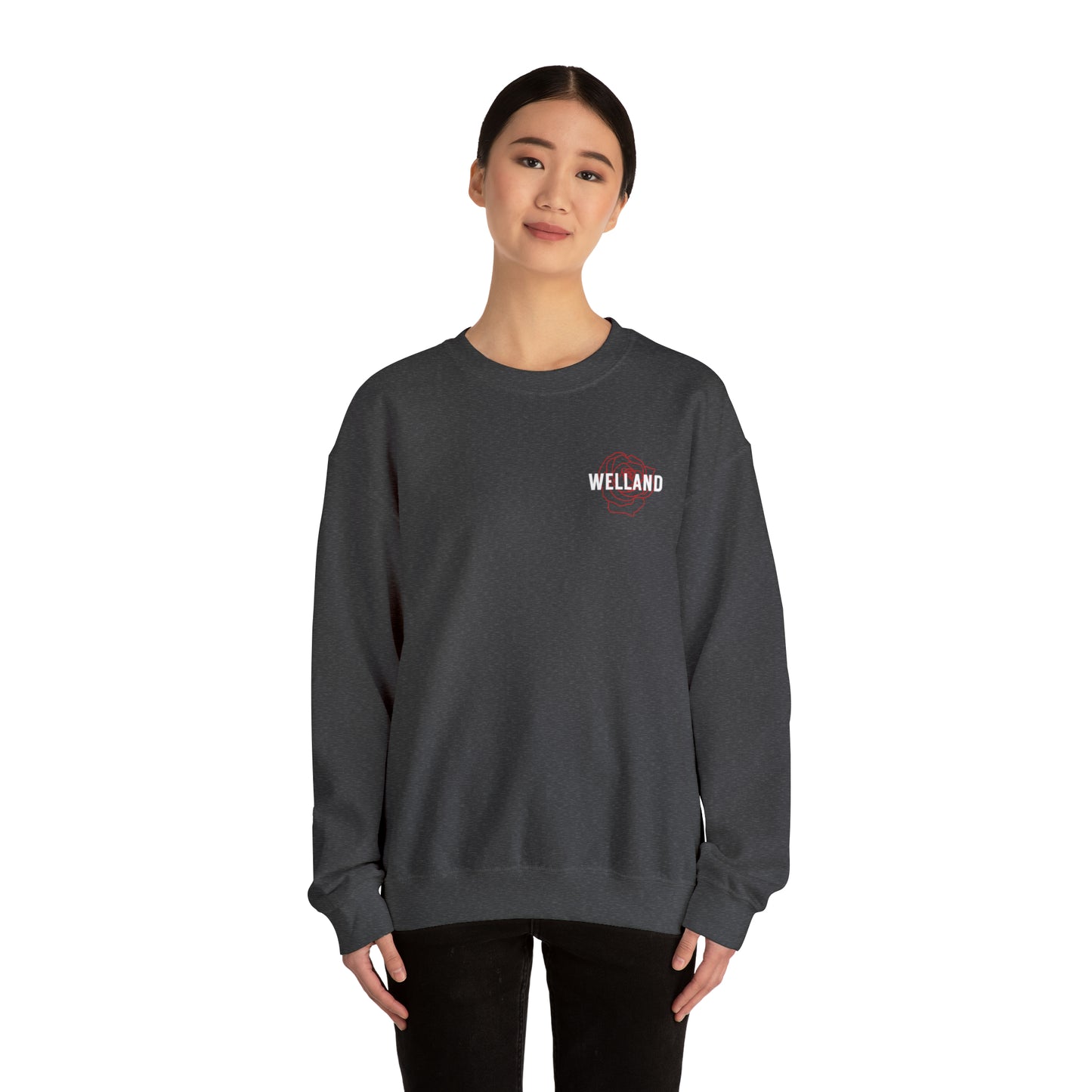 Geo Rose Pocket Crest Crewneck Sweatshirt