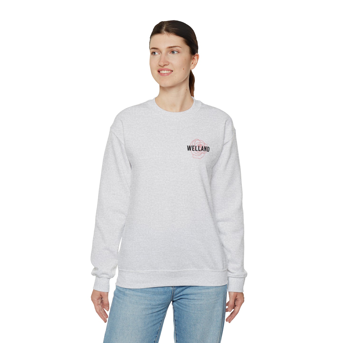 Geo Rose Pocket Crest Crewneck Sweatshirt