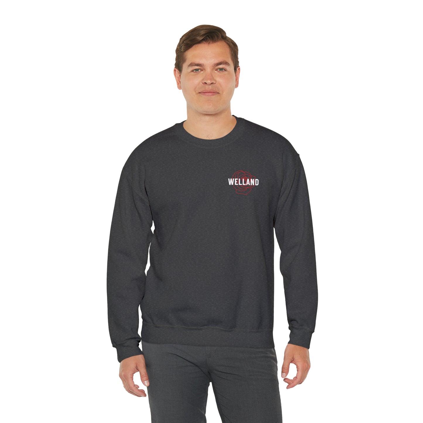 Geo Rose Pocket Crest Crewneck Sweatshirt