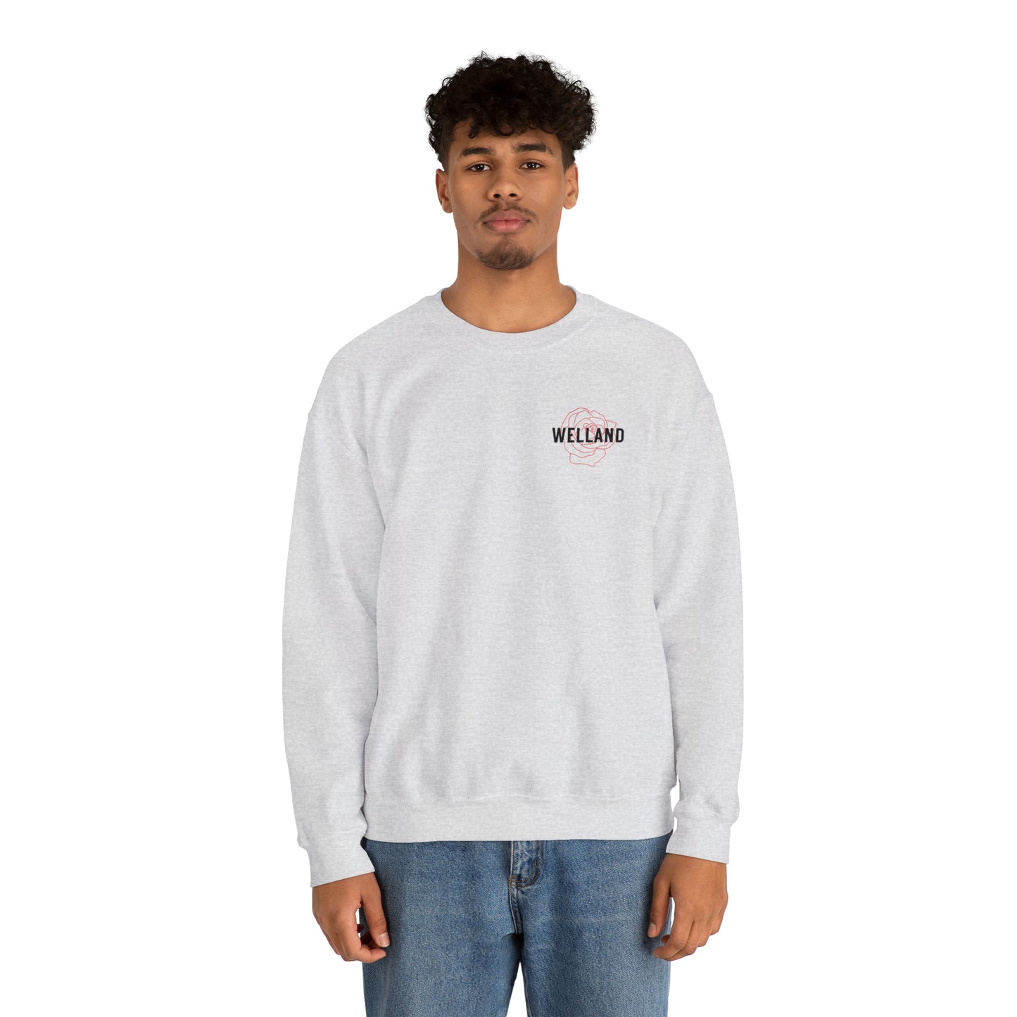 Geo Rose Pocket Crest Crewneck Sweatshirt