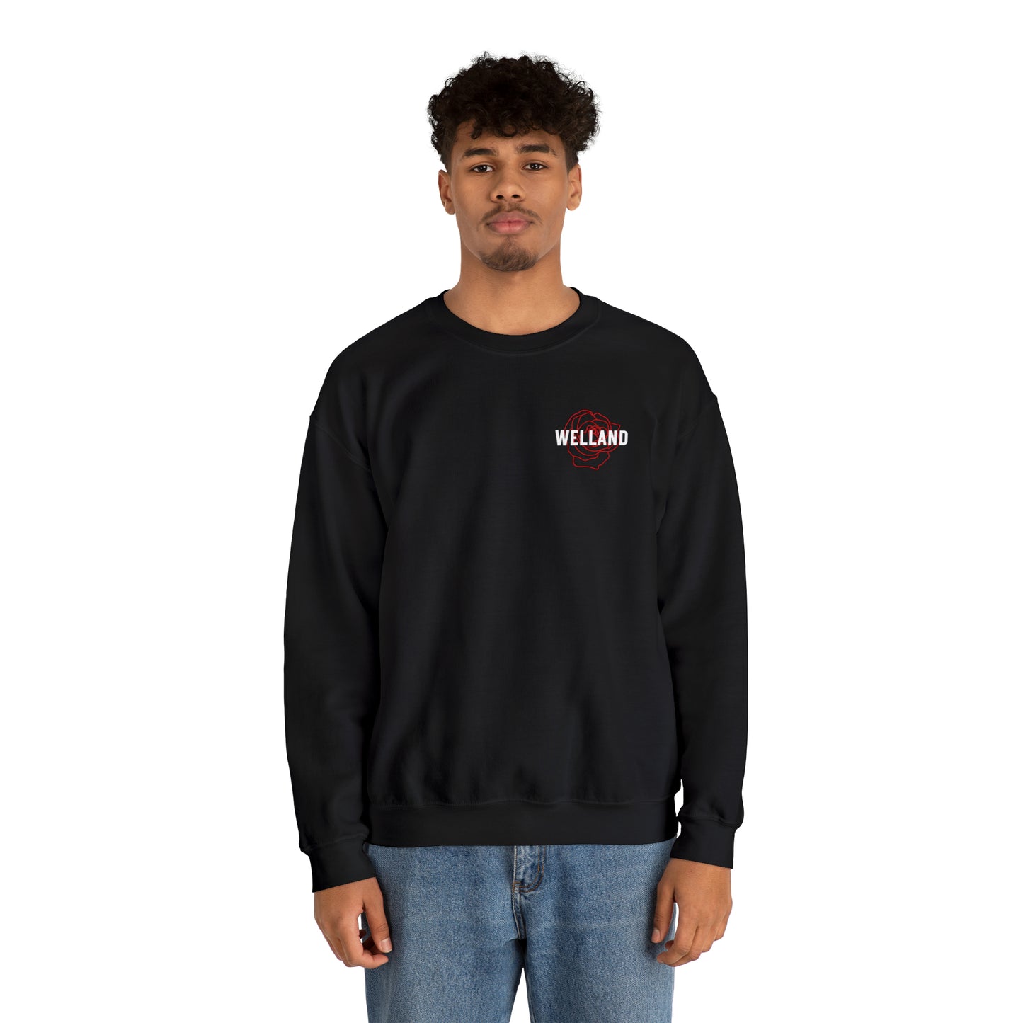 Geo Rose Pocket Crest Crewneck Sweatshirt