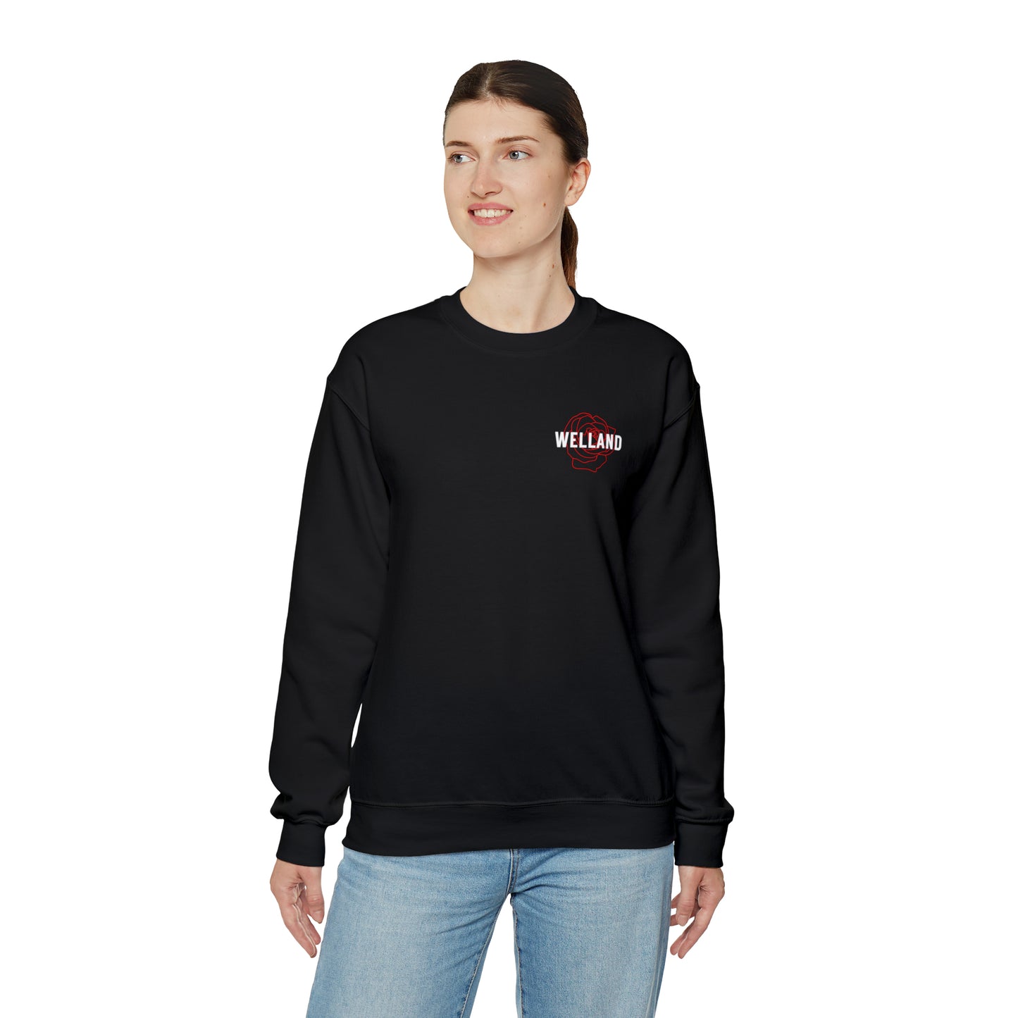 Geo Rose Pocket Crest Crewneck Sweatshirt