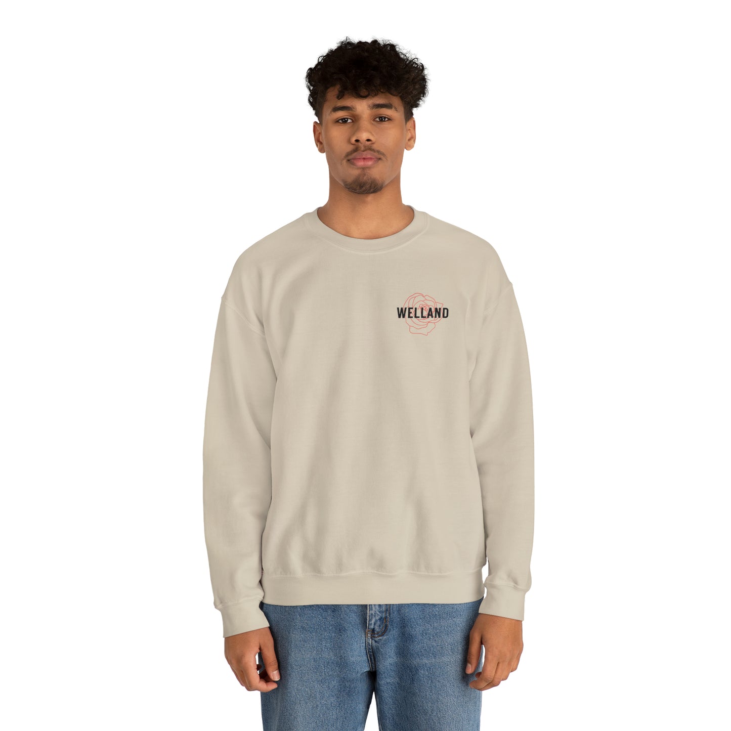 Geo Rose Pocket Crest Crewneck Sweatshirt