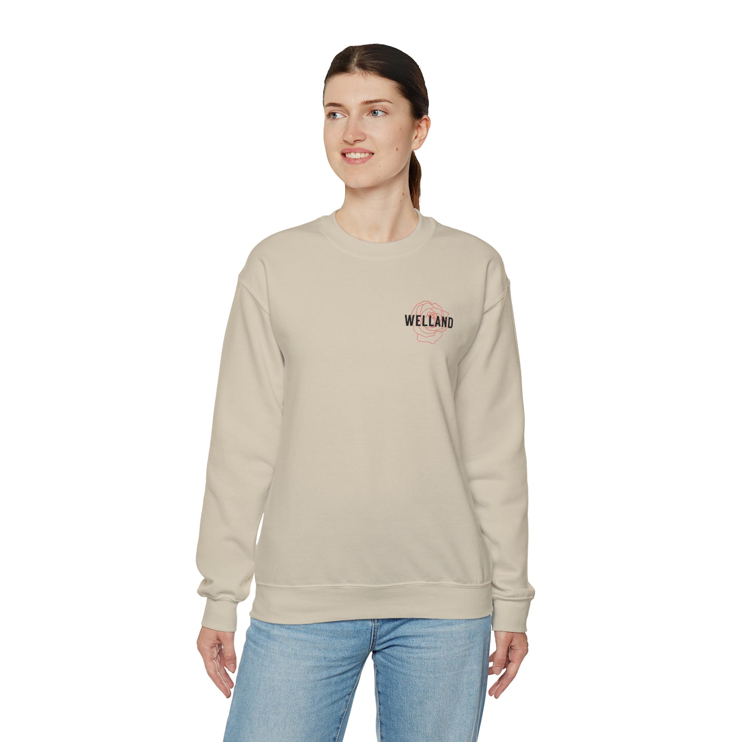 Geo Rose Pocket Crest Crewneck Sweatshirt