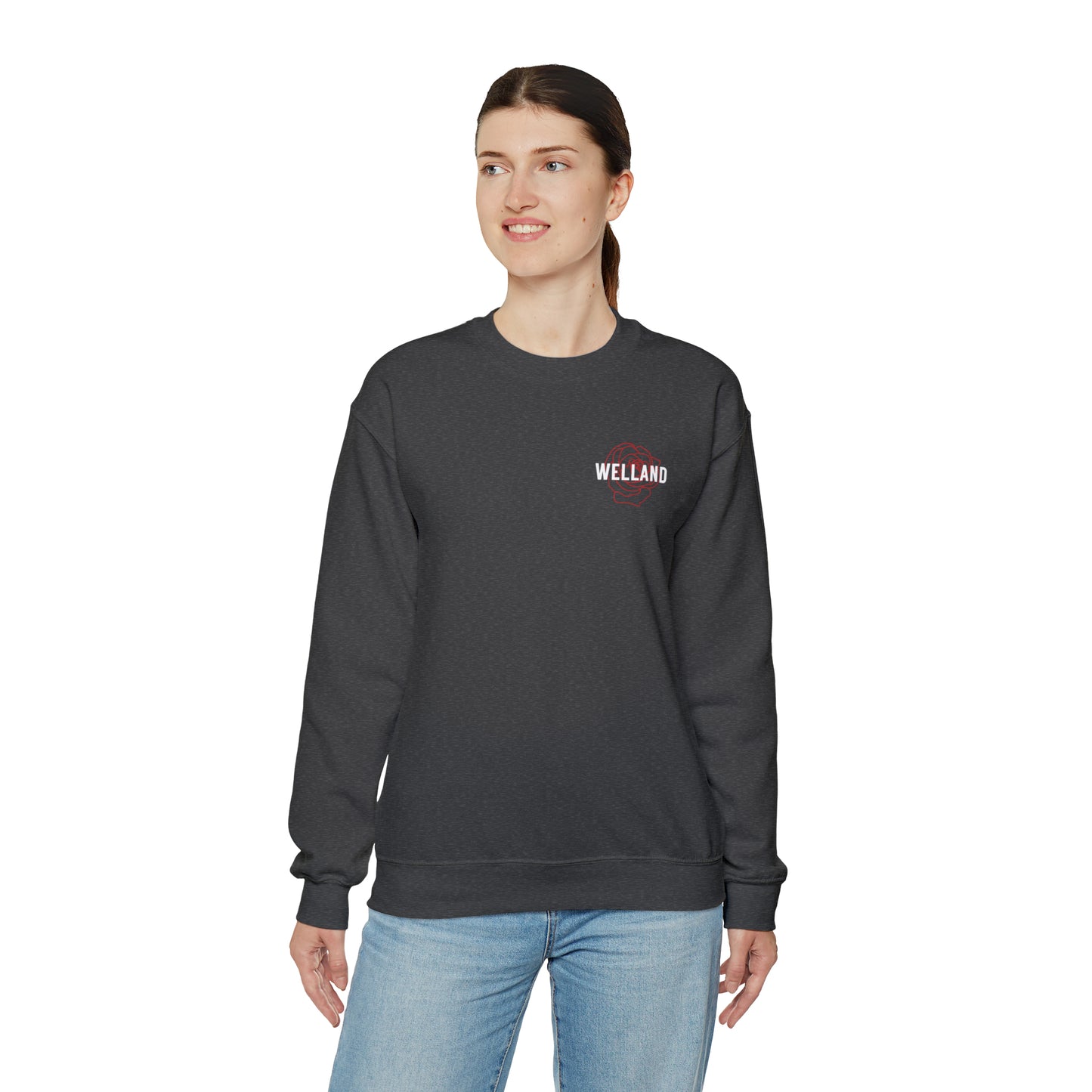Geo Rose Pocket Crest Crewneck Sweatshirt
