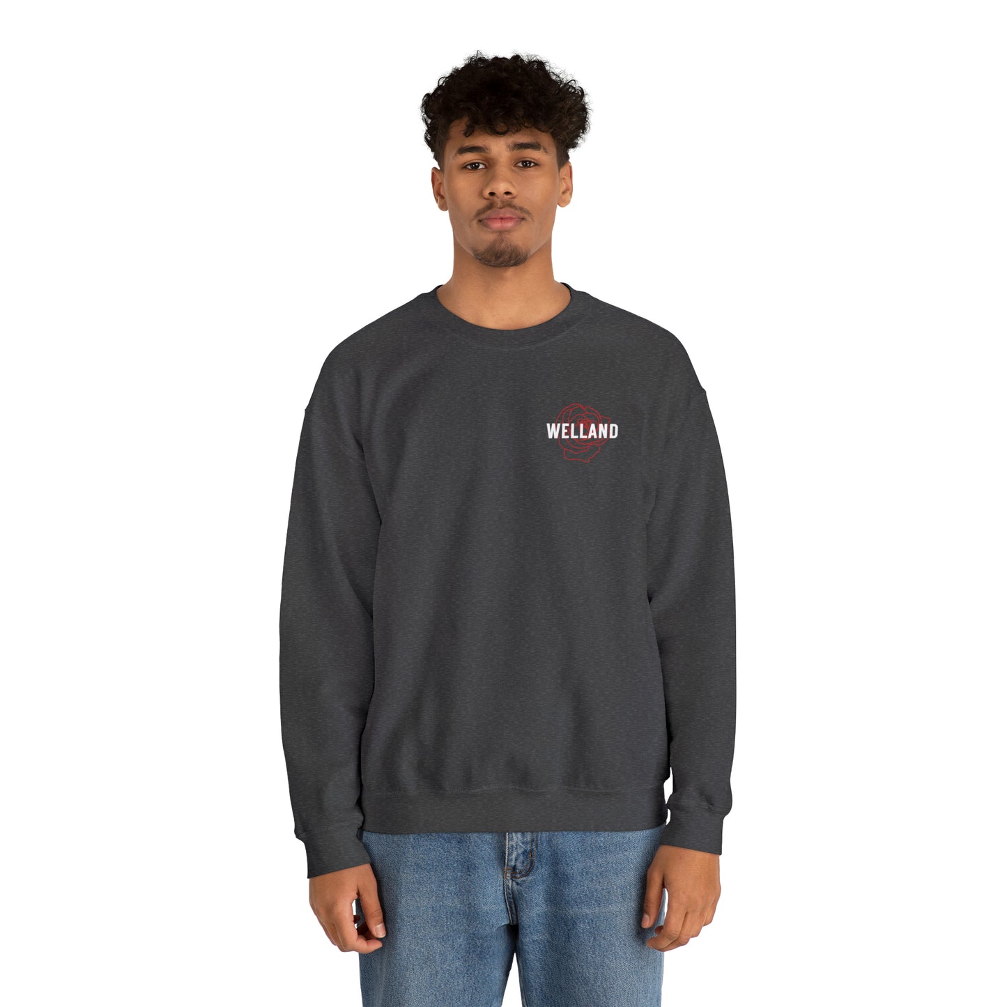 Geo Rose Pocket Crest Crewneck Sweatshirt