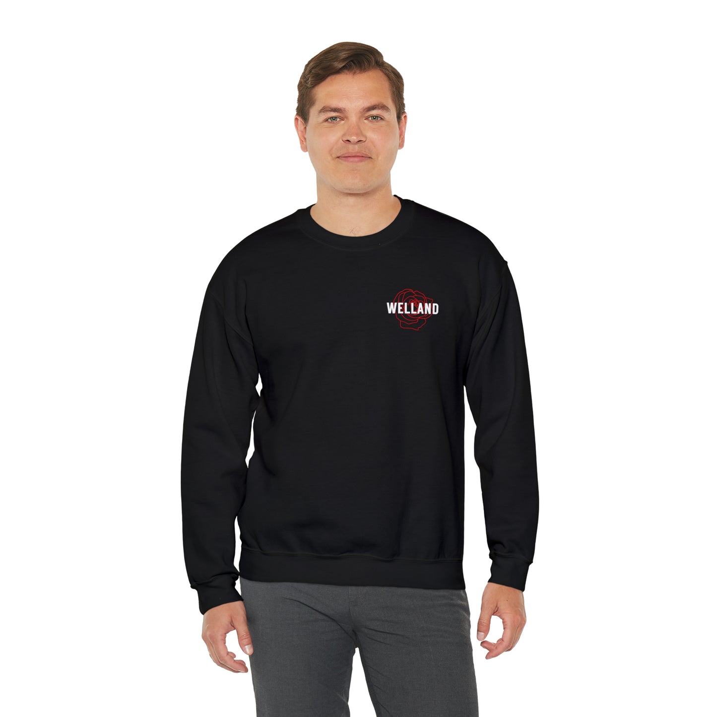 Geo Rose Pocket Crest Crewneck Sweatshirt